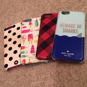 iPhone 6 phone cases.  3 Kate Spade and 1 j.crew.